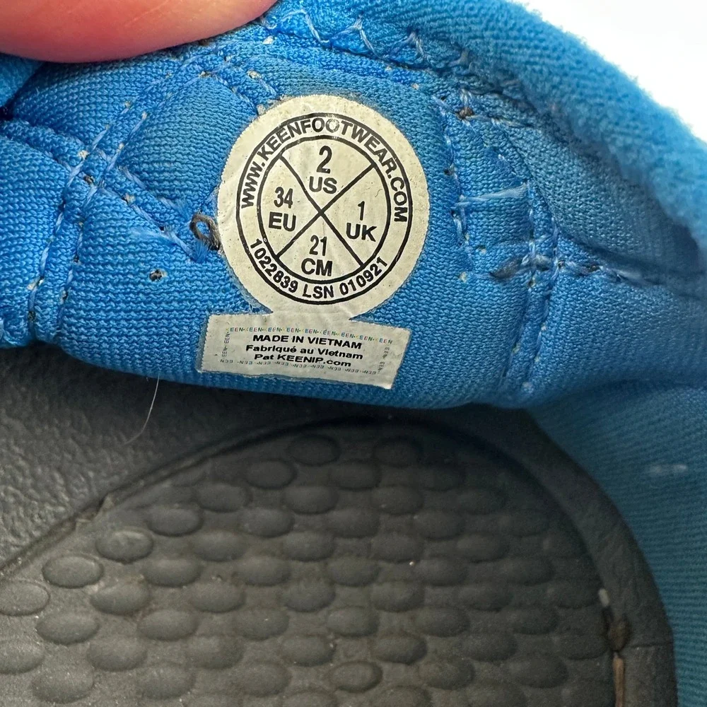 Keen Newport H2 Kids Size 2 Grey‎ Blue Waterproof Hiking Sport Sandals 1022839